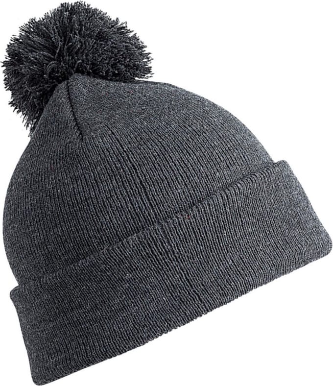 Result Wintermuts - grijs - voor kinderen - muts met pom pom - acryl