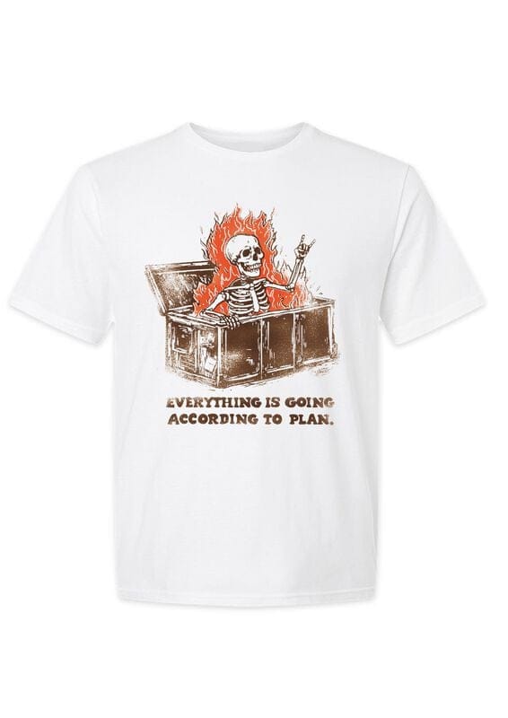 Goodie Two Sleeves - Fun T-shirt - Everything is going according to plan - M tot 3XL - voor Mannen - wit