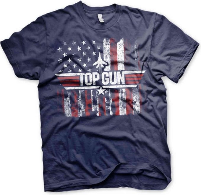 Top Gun Heren Tshirt -M- America Blauw