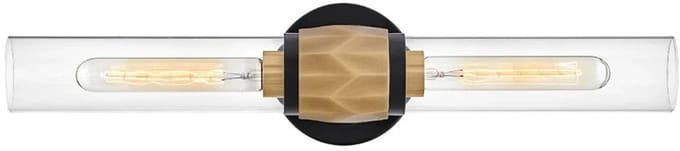 Hinkley LED Wandlamp Ellison | 2X E27 Max 40W | Black with Heritage Brass
