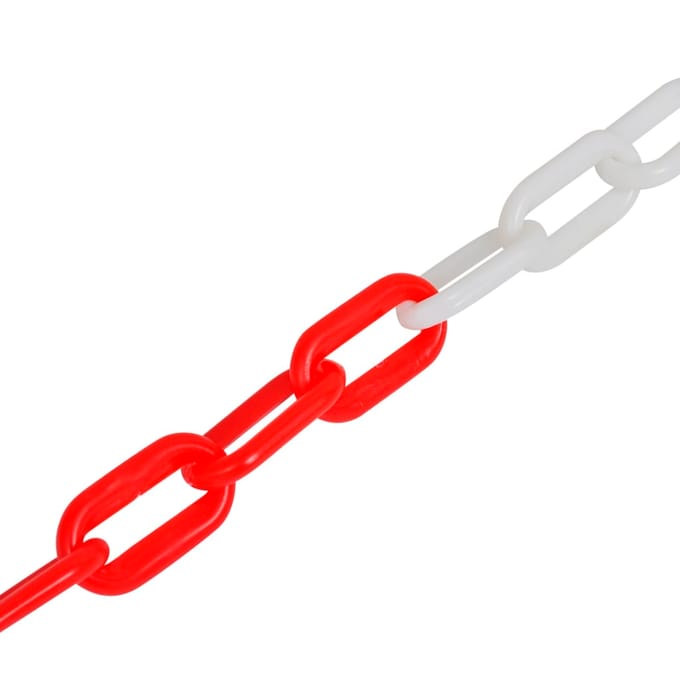 vidaXL - Veiligheidsketting - 30 - m - kunststof - rood - en - wit