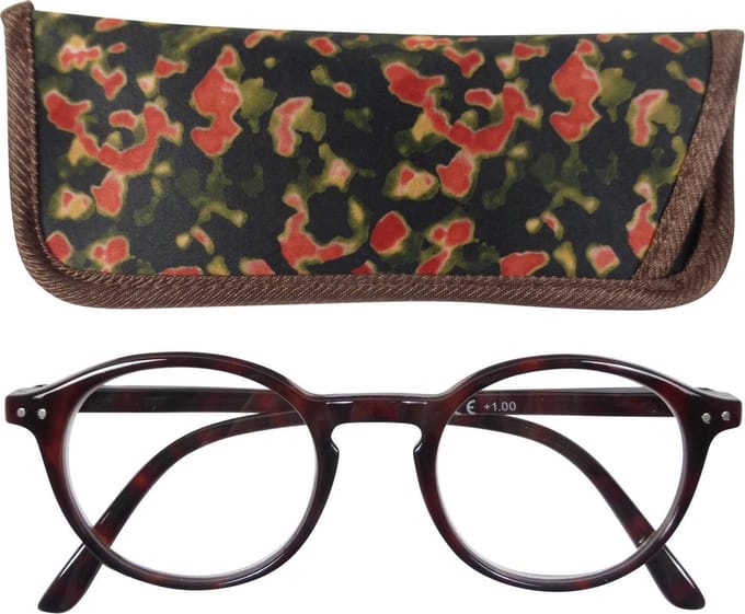 Lilly&June Leesbril Donkerrood +1 - Met Bijpassend Etui