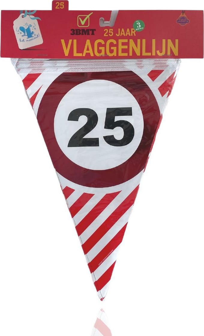 3BMT® Vlaggenlijn verjaardag 25 jaar - 3 meter