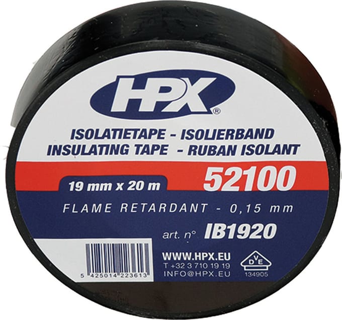 PVC isolatietape VDE - zwart 19mm x 20m