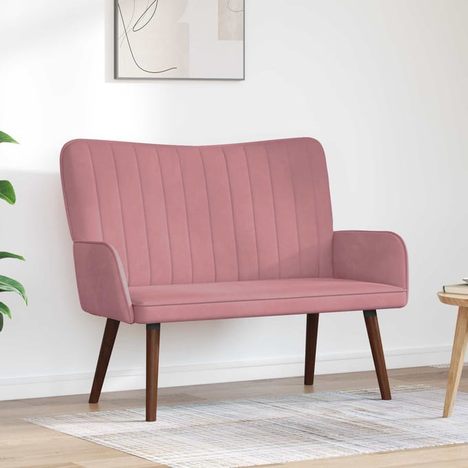 vidaXL 2-Zits Sofa Roze 115 x 61 x 87 cm fluweel