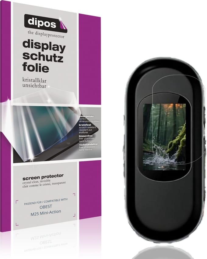 dipos – 4x Beschermfolie geschikt voor OBEST M25 Mini-Action | Krasbestendige & heldere Screenprotector Ultra-Thin