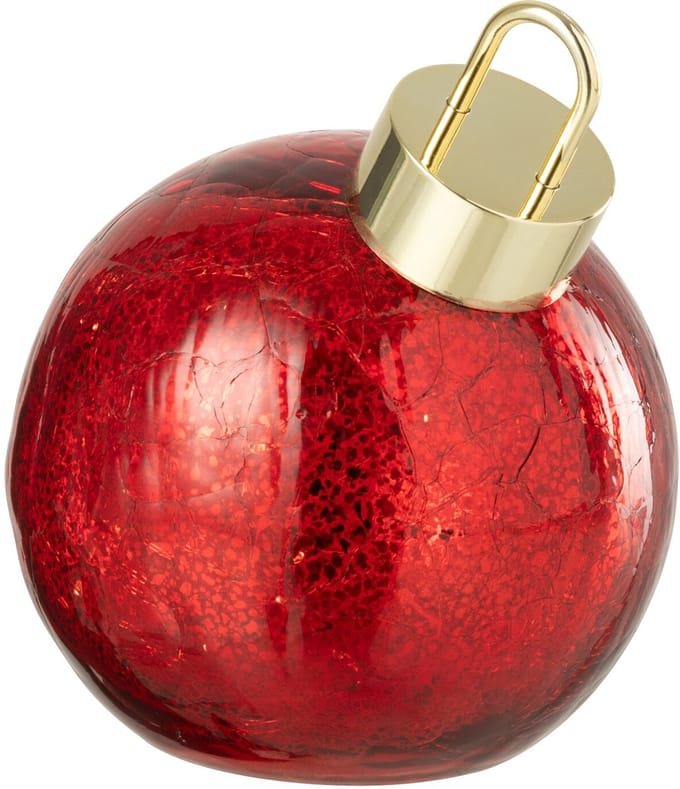 J-Line kerstbal - glas - rood - small - LED
