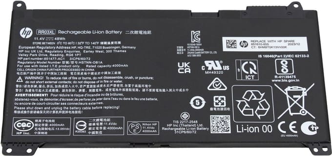 HP RR03048XL-PR Batterij - 48Wh