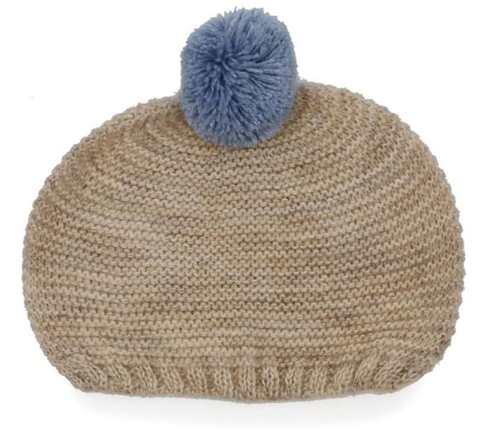 Asi poppenkleding gebreide muts zachtblauw accessoire poppen.