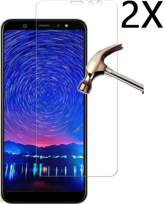 Ntech 2 Stuks Screenprotector Tempered Glass Glazen - Screenprotector Geschikt voor Samsung Galaxy A6+ (Plus)