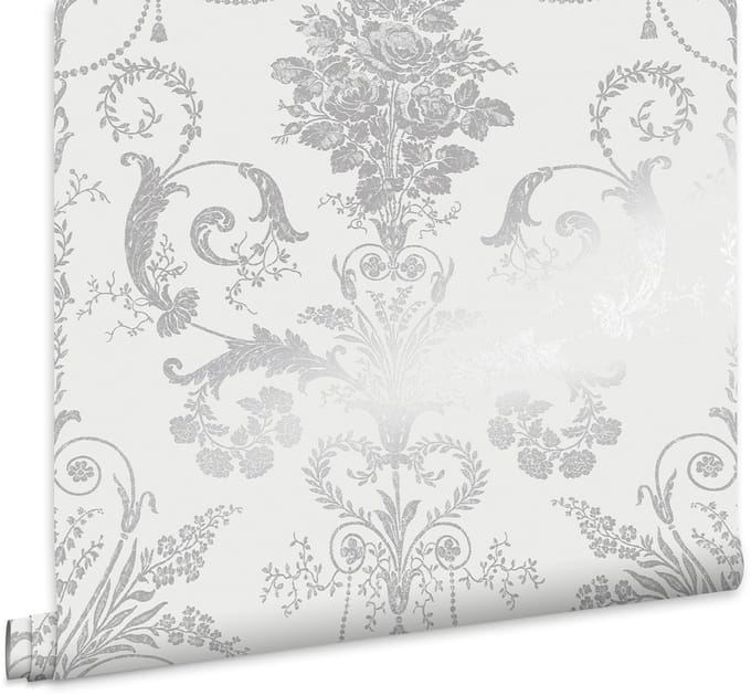 Laura Ashley Josette Behang - Bloemen - 10mx52cm - Grijs