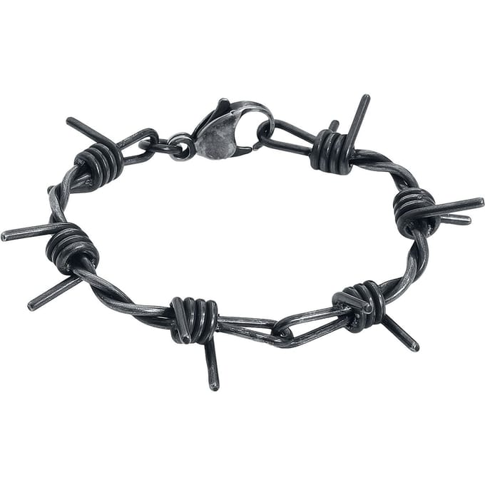 etNox hard and heavy Armband - Barbed Wire - zilverkleurig