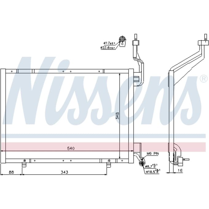 Condensator, airconditioning NISSENS 940287