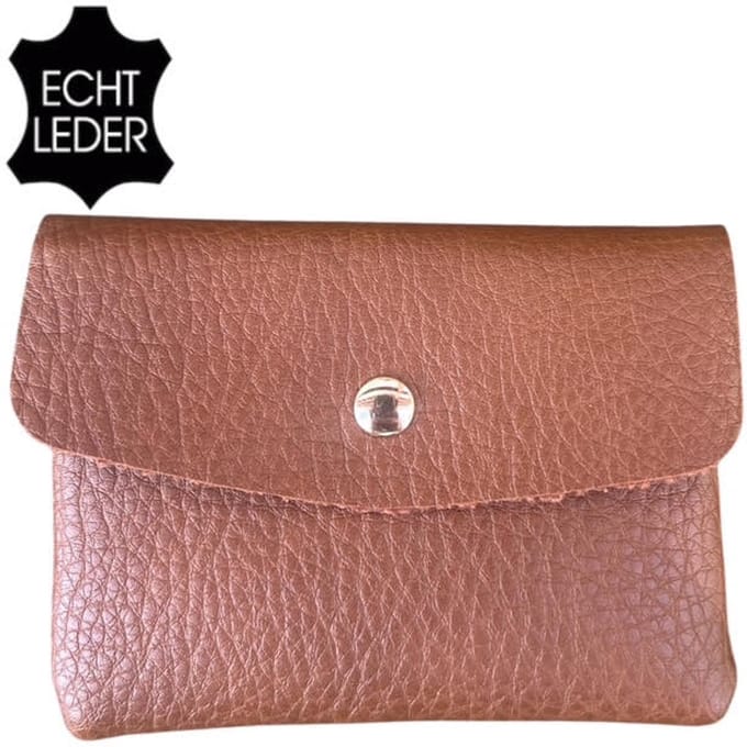 THL Design - Kleine Portemonnee Dames - Mini Portemonnee - Echt Leer - Bruin
