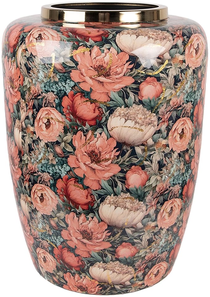 Clayre & Eef Vaas Ø 33x44 cm Groen Metaal