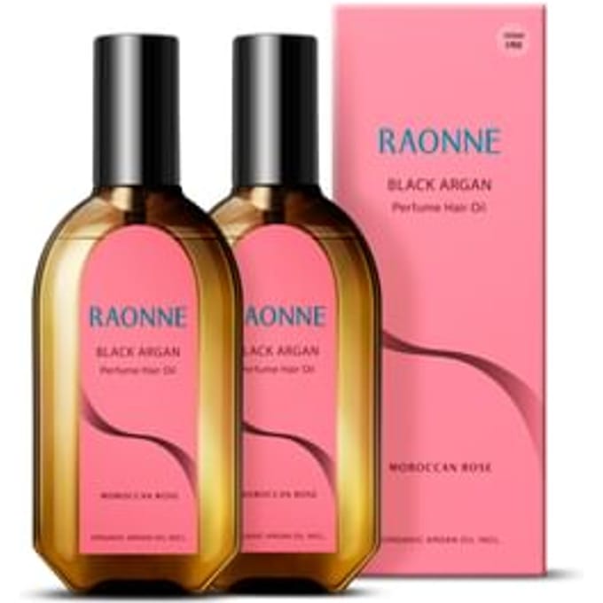 RAONNE - Black Argan Perfume Hair Oil Duo Set - 2 Types Moroccan Rose