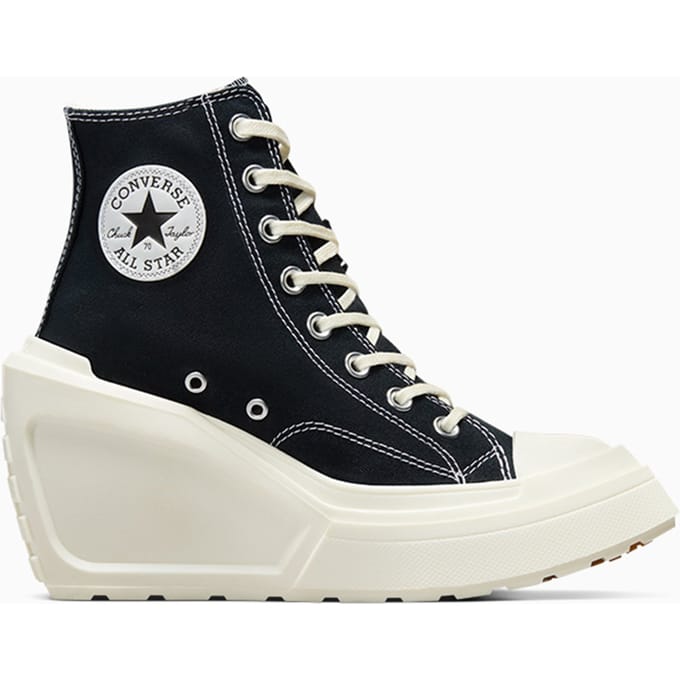 Converse Chuck 70 De Luxe Wedge Black/black/egret Size: 40 | Sneakers Outlet | Dames | Zwart