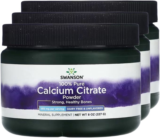 Swanson | Calcium Citrate Powder | 227g | 3 stuks | 3 x 227 gram