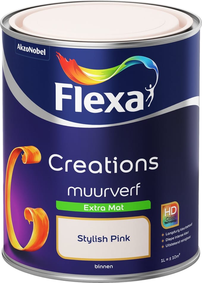 Flexa - Creations Muurverf Extra Mat - Stylish Pink - Mengverf - 1 L