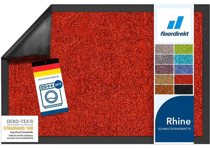 FLOORDIREKT Deurmat - Droogloopmat - Schoonloopmat - Rhine - Waten Melon Red - 135 x 200 cm