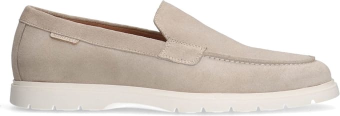 Manfield - Heren - Beige suède loafers - Maat 41