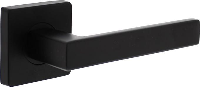 Olan - Deurkruk vierkant op rozet 53 x 53 x 8 mm - set 2 stuks - mat zwart