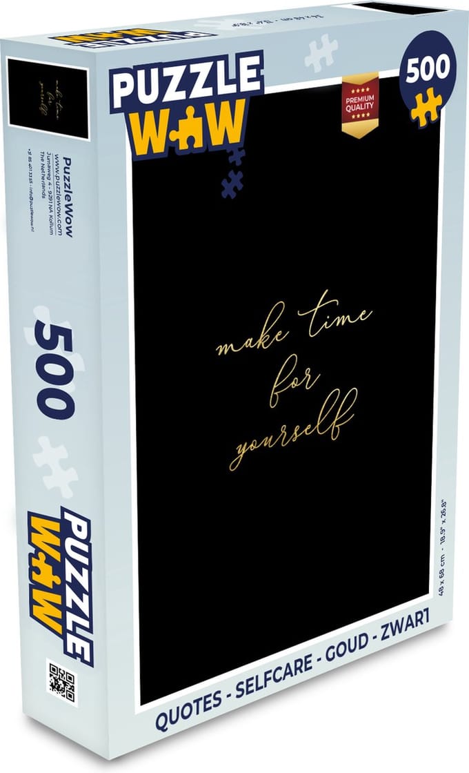 Puzzel Quotes - Selfcare - Goud - Zwart - Legpuzzel - Puzzel 500 stukjes
