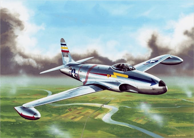 Thijs Postma - TP Aviation Art - Poster - Lockheed F-80B 36ste Fighter Group USAF - 50x70cm