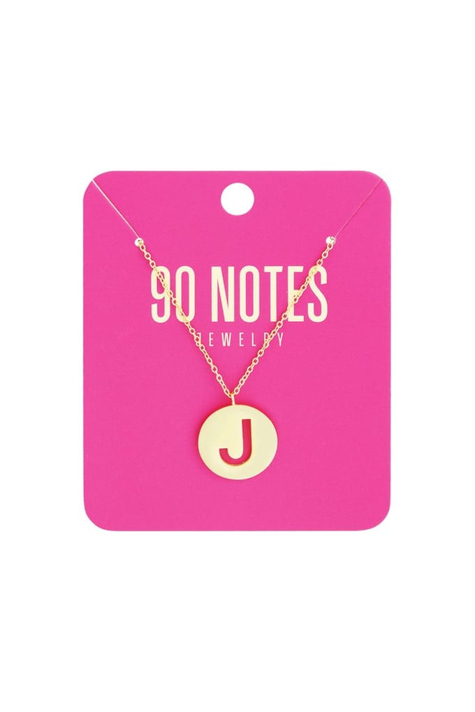 90 NOTES - Initial Ketting - Letter J - goudkleurig