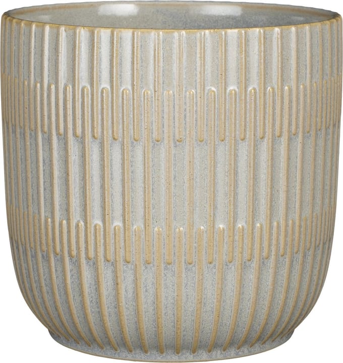Mica Decorations Plantenpot/bloempot - keramiek - lichtgrijs - D19/H18 cm