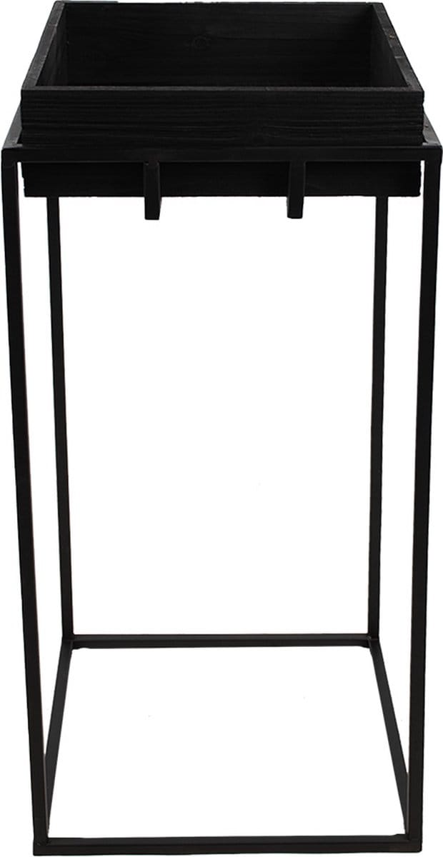 Clayre & Eef Plantentafel 31x31x65 cm Zwart IJzer