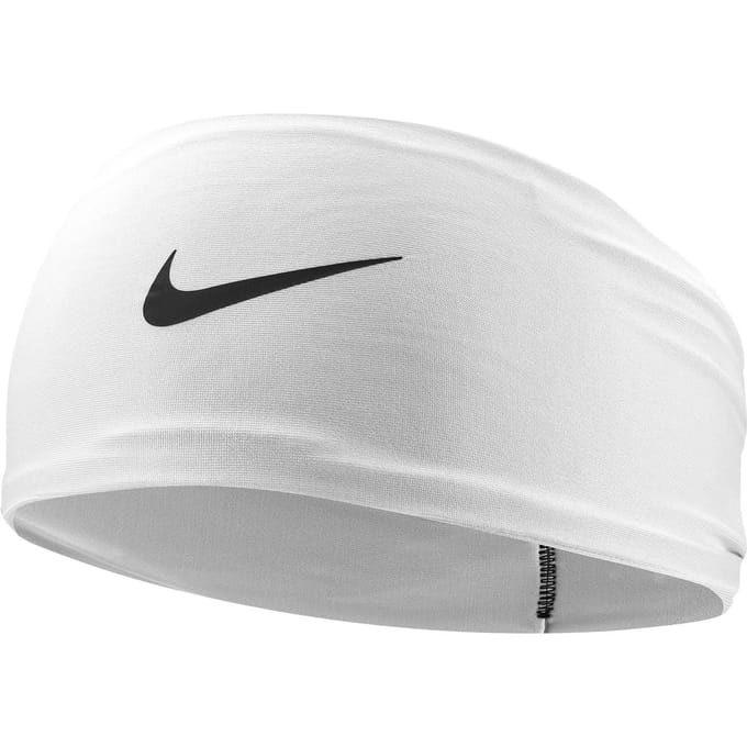 Nike Fury Classic Brede Dri-FIT Hoofdband (Wit)