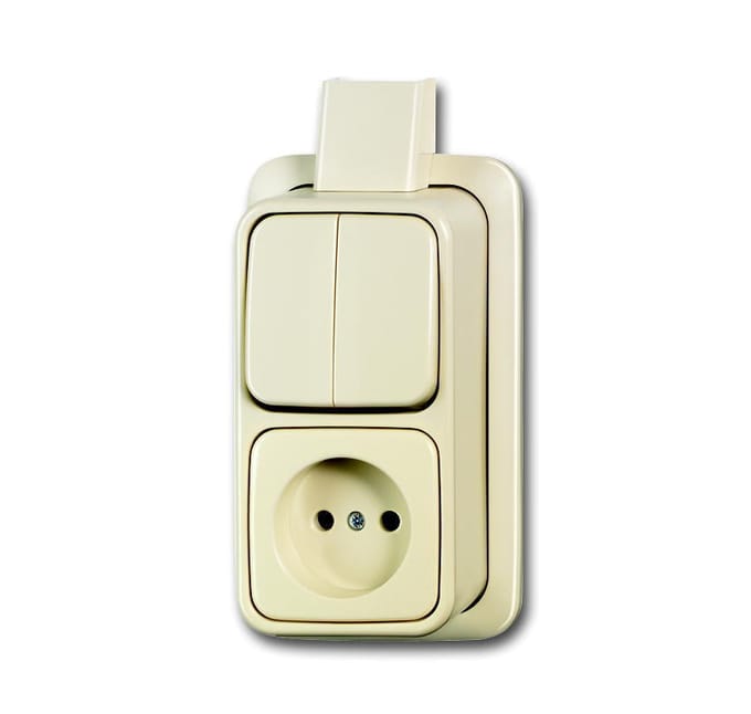 ABB Busch-Jaeger Combination Series Socket Outlet Cream - 2CKA001642A0158 - E3J99