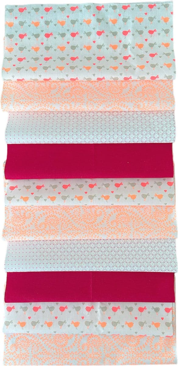 BINK Bedding - 10 lapjes - Quilt Patchwork - Birdie 25 x 25 cm - Set = 10 lapjes - 100% katoen