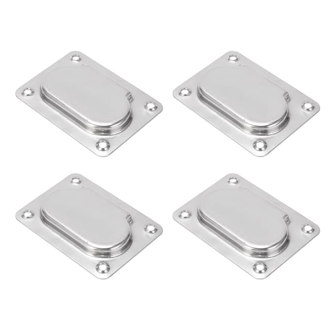 4 stuks Inbouw Ring Trek Dek Lift Deksel Handvat 316 Roestvrij Staal Vierkant voor Boot Schip white