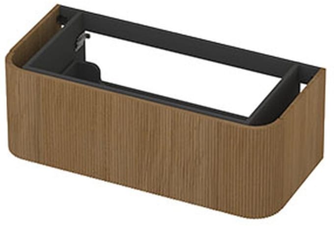 INK - Afgeronde Onderkast Fineer 1 Lade Softclose met Gefreesd Front Tbv Grepen - 1000x450x350 Mm - Light Veneer