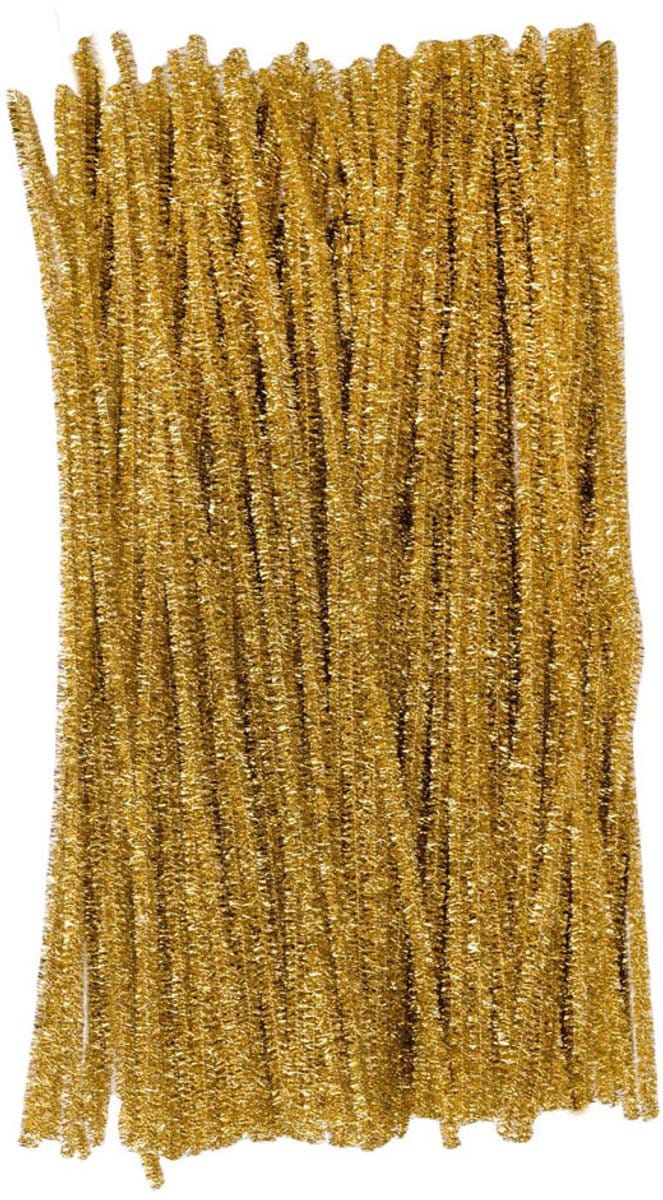 Colorations goudkleurig metallic chenilledraad knutselset 100 stuks.