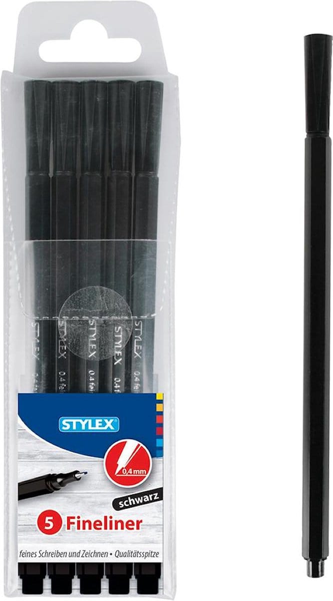 Zwarte Fineliners 0,4mm - 5 Stuks