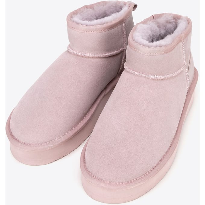 Wittchen Dames korte suède enkellaarsjes, geïsoleerd, roze
