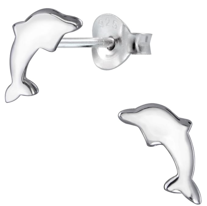 Joy|S - Zilveren dolfijn oorbellen - 5 x 10 mm