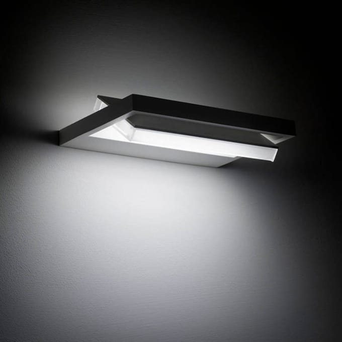 Stilnovo LED wandlamp Tablet W1, breedte 24 cm, wit