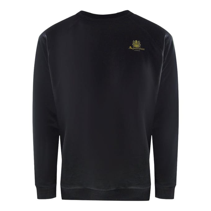 Aquascutum Heren Crest Crew Neck Tracksuit Set (Zwart)