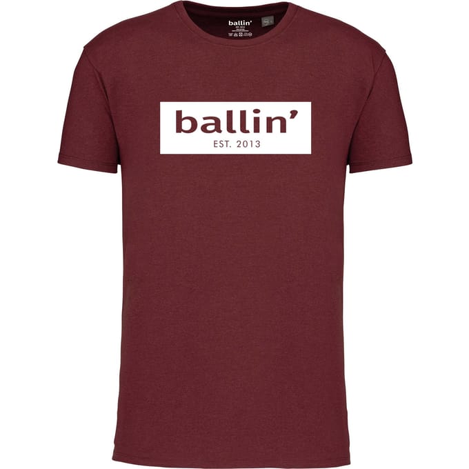 Heren Tee SS met Ballin Est. 2013 Cut Out Logo Shirt Print - Rood - Maat S