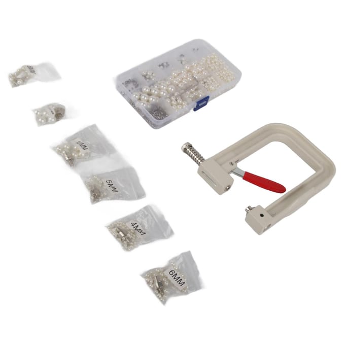 Parelzetmachine Kit met Handpersmachine Parels Nauwkeurige Positionering Handmatige Parelzetting white
