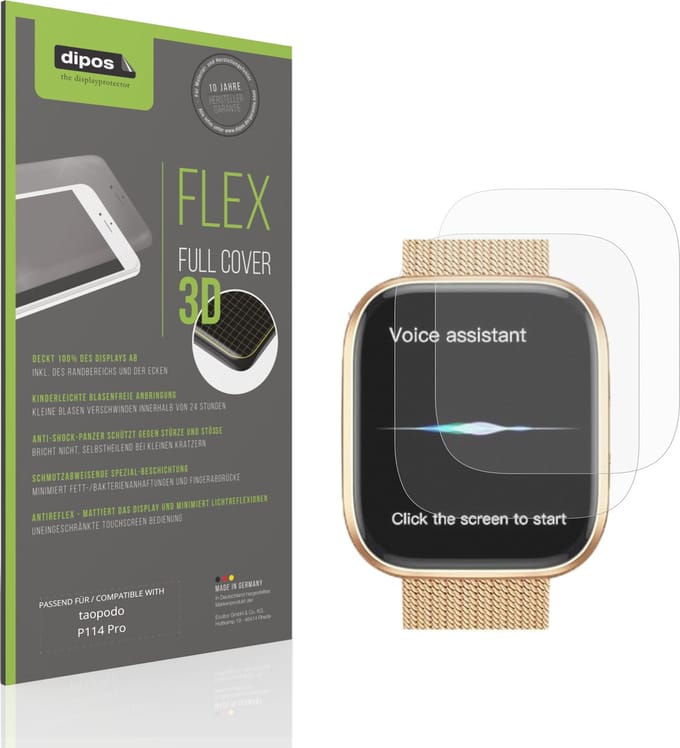 dipos FLEX – 2x Matte Screenprotector geschikt voor taopodo P114 Pro | Volledige Schermbescherming | Case-Friendly
