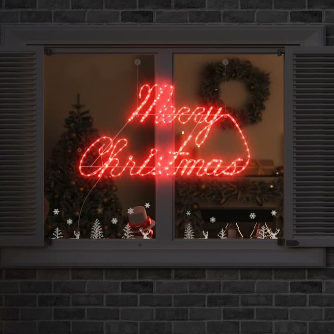 vidaXL Kerstbord 216 LED's Rood 99 x 55 x 13 cm IJzer