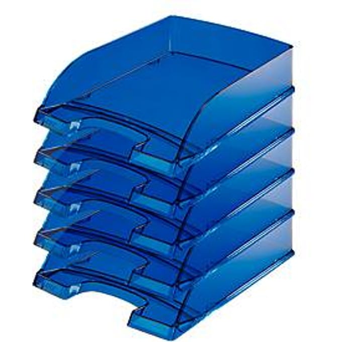 LEITZ® Opbergmand Standaard 5226, kunststof, 5 stuks, transparant blauw