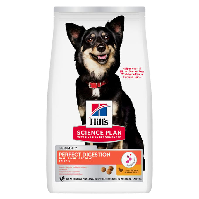 Hill's SCIENCE PLAN Perfect Digestion Small&Mini Adult 1+ Hondenvoer met Kip & bruine Rijst 6 kg