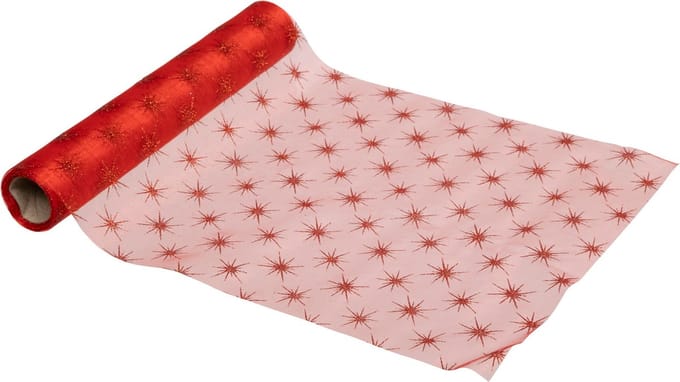 Fééric Lights and Christmas Kerst Loper - Tafelloper - 30x500cm - Rood