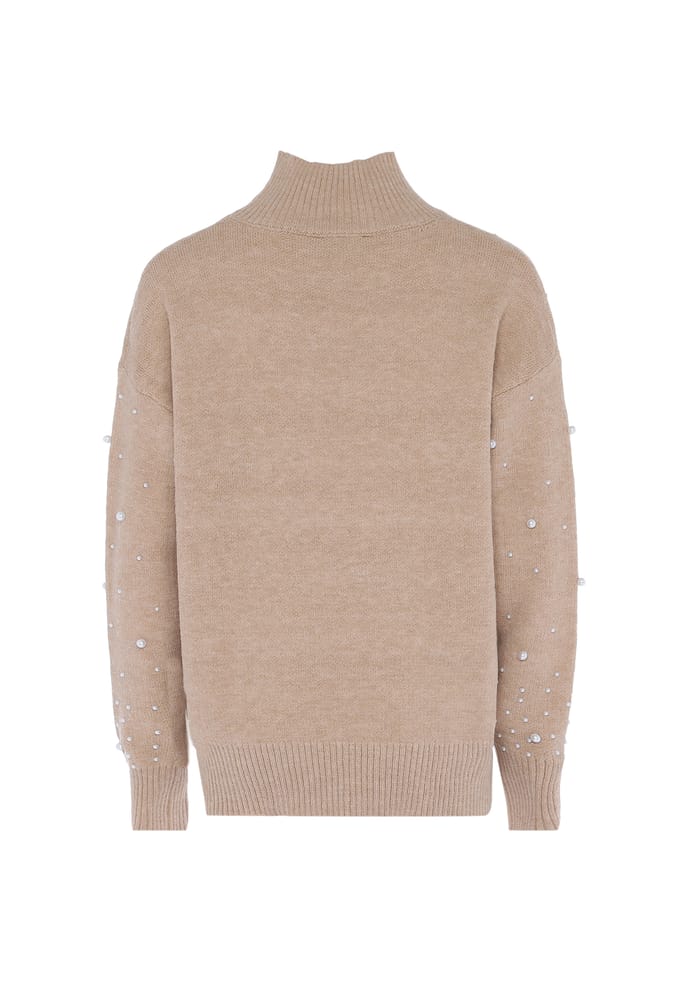 Faina trui met parels Dames beige